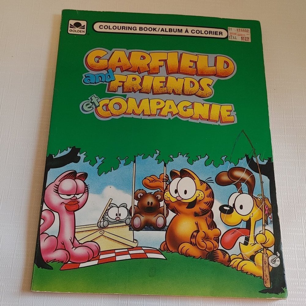 VINTAGE GOLDEN Colouring Book Garfield and Friends 1986 Unused